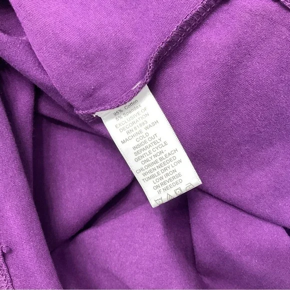 319- D&Co NEW Purple Long Sleeve Top, Size X-Large. Cotton Blend. - Picture 4 of 5